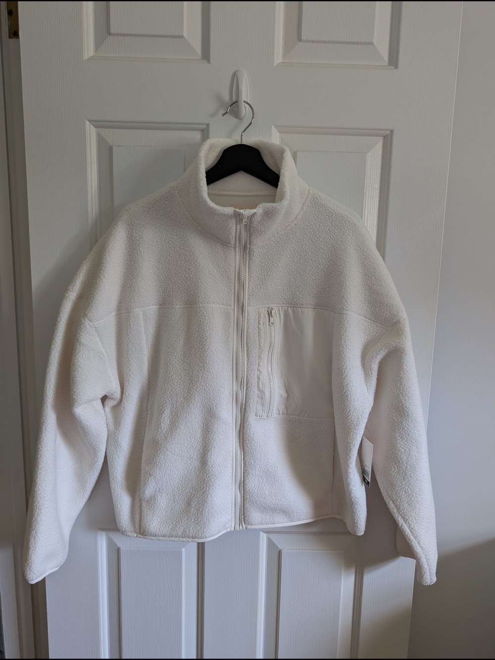 NWT SO Women's White Faux Fur Fleece Jacket Large